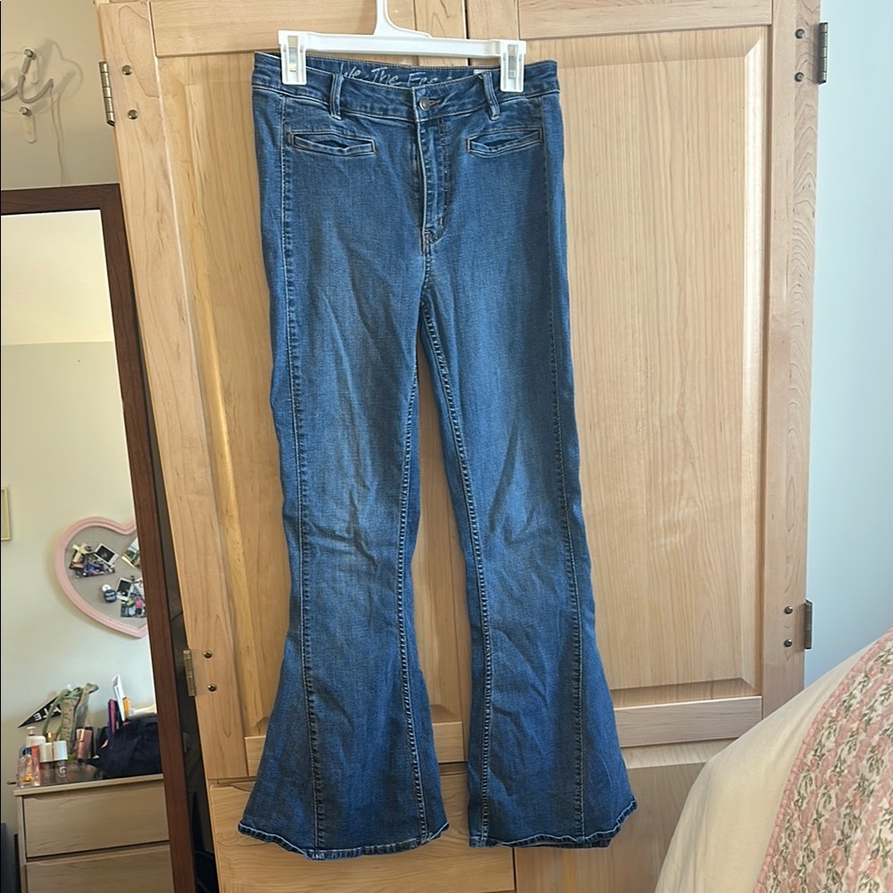 Free People Blue Flared Jeans